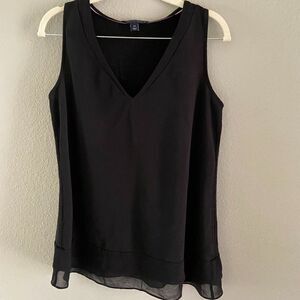 Tommy Hilfiger Sleeveless Blouse: Black Solid Tops - Size  P/S